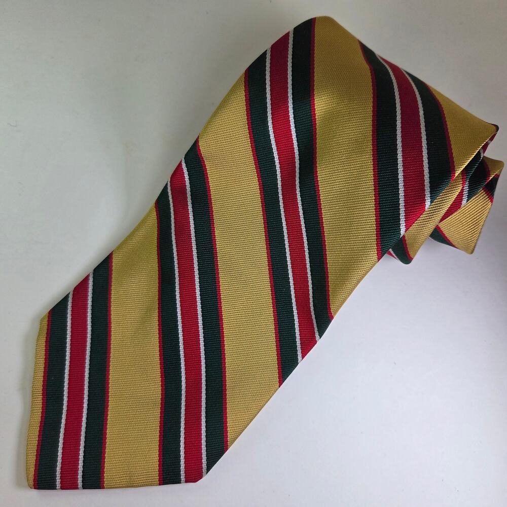 Vintage Repp Stripe Tie by Reis for Dayton’s Northbriar Shop Gold 4.25” Wide